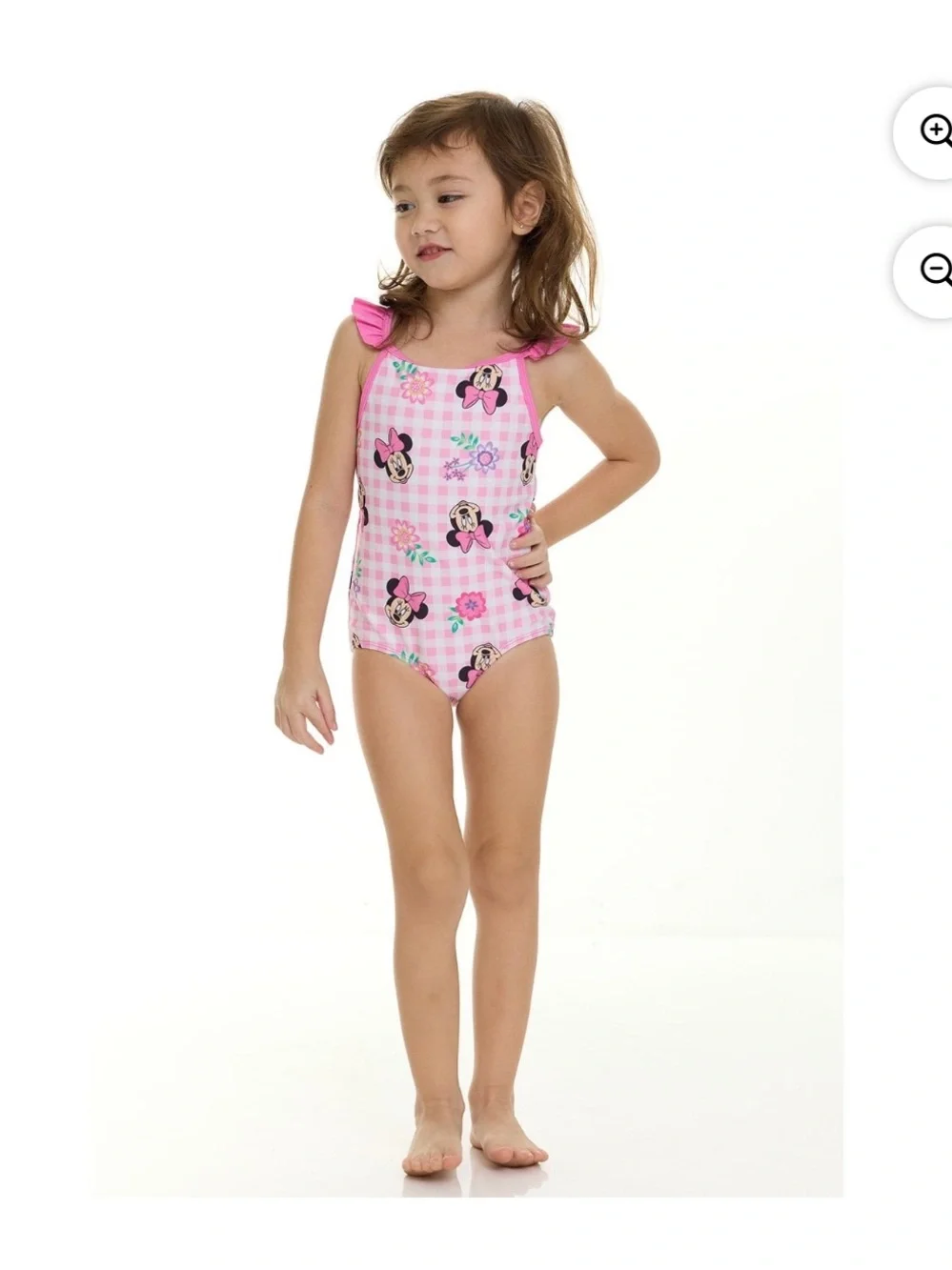 NWT girl Pink Minnie Mouse One-Piece Swimsuit with matching coverup size 4t
